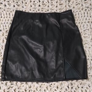 Garage Faux Leather Bodycon Skirt